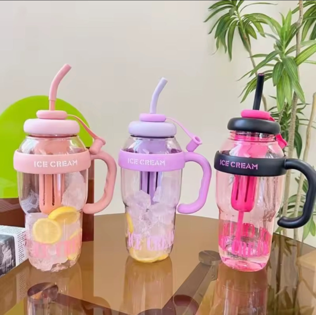 Large capacity cute portable water bottle with infuser