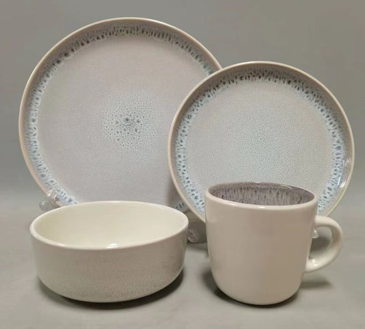 24pcs Reactive Glazed Ceramic Dinneer set
