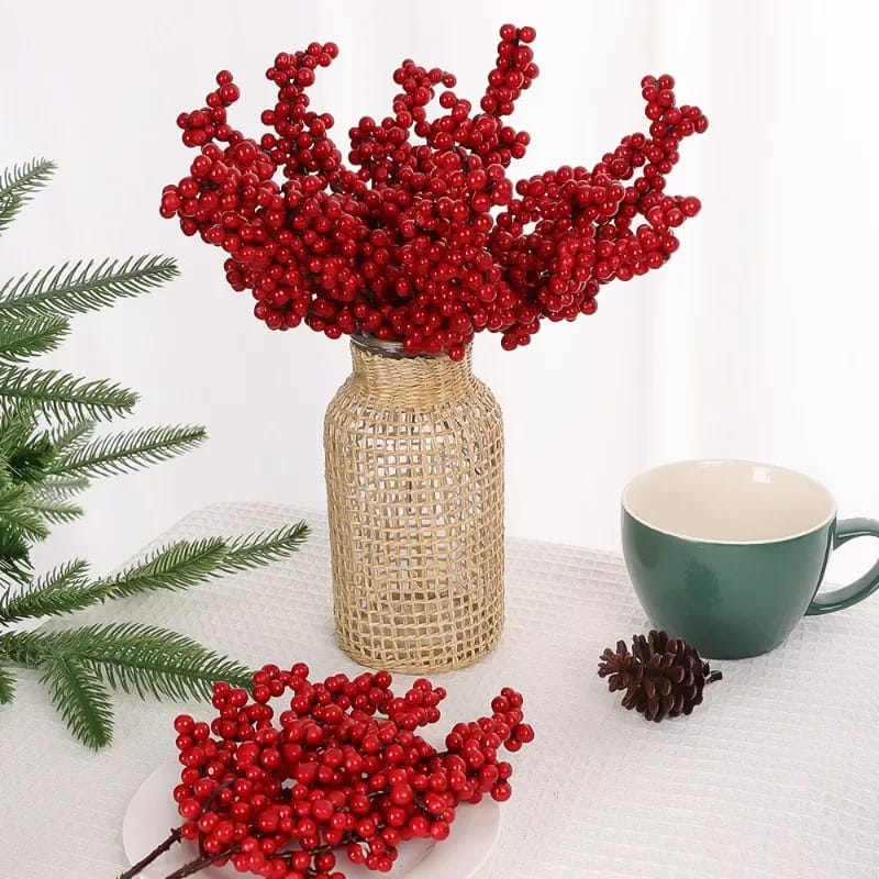 5pcs Artificial Red Berry Bouquet Christmas