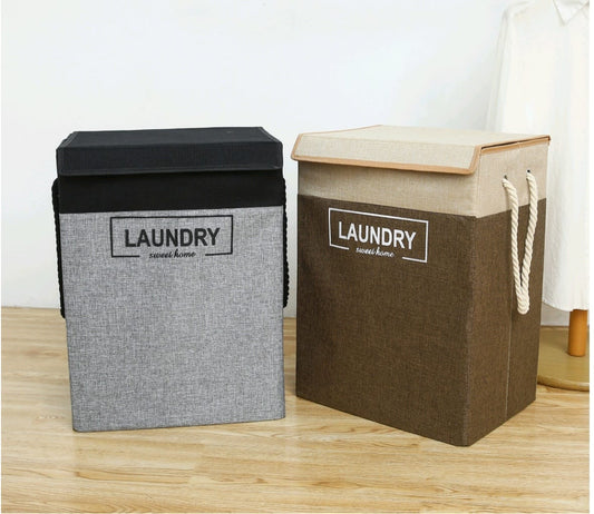 FOLDABLE HOUSEHOLD LAUNDRY HAMPER WITH COVER