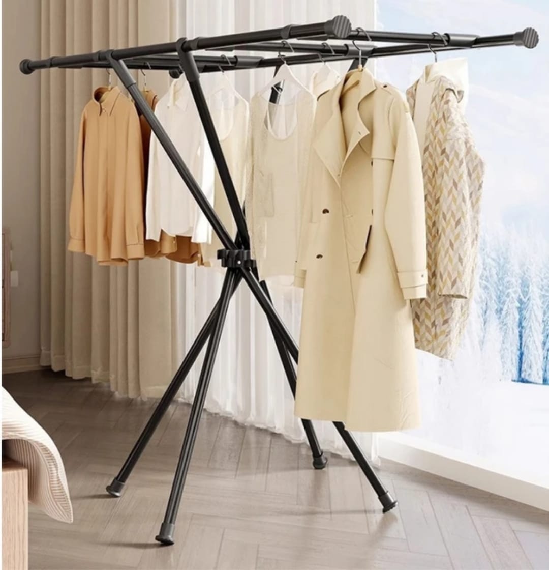 Foldable Clothes Drying Rack Outdoor Floor-Standing Tripod Expandable Household Quilt Drying Rods Simple Octopus Clothing Shelf