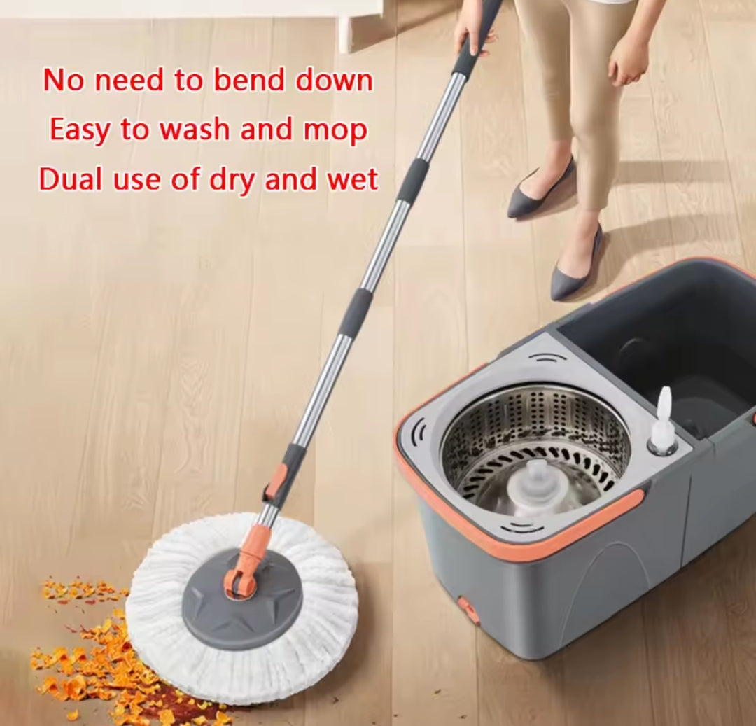 Split spin mop has an extra mopper