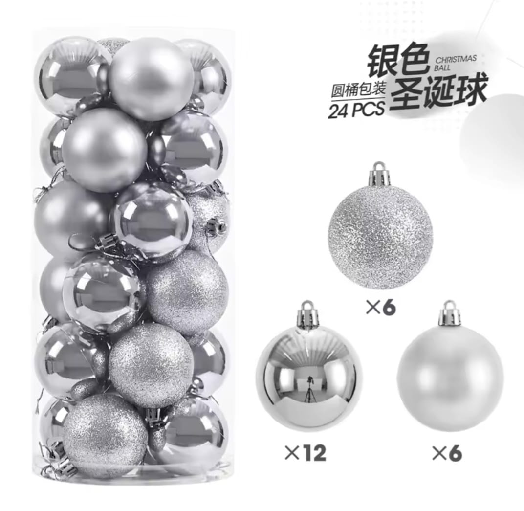 24pcs Christmas balls decor set