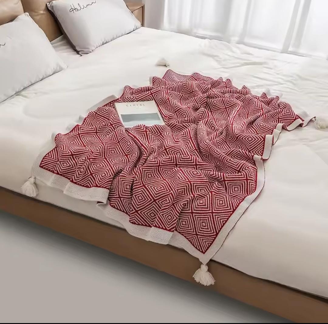 Bohemian knitted throw blankets