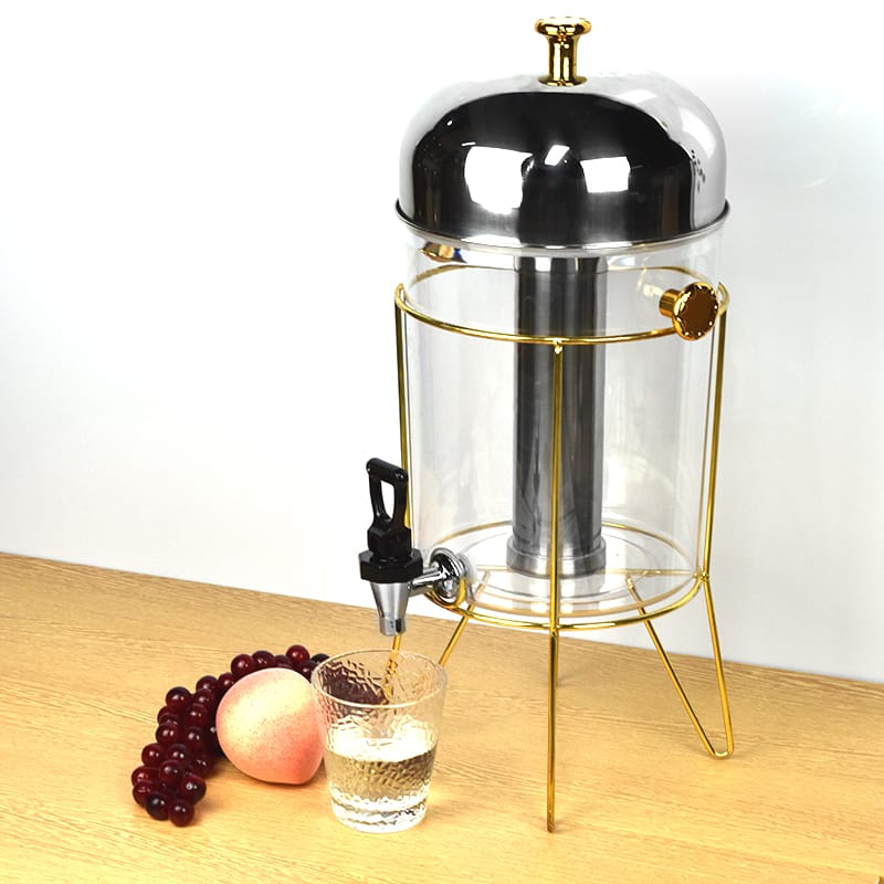✓*8L Golden metal frame juice dispenser