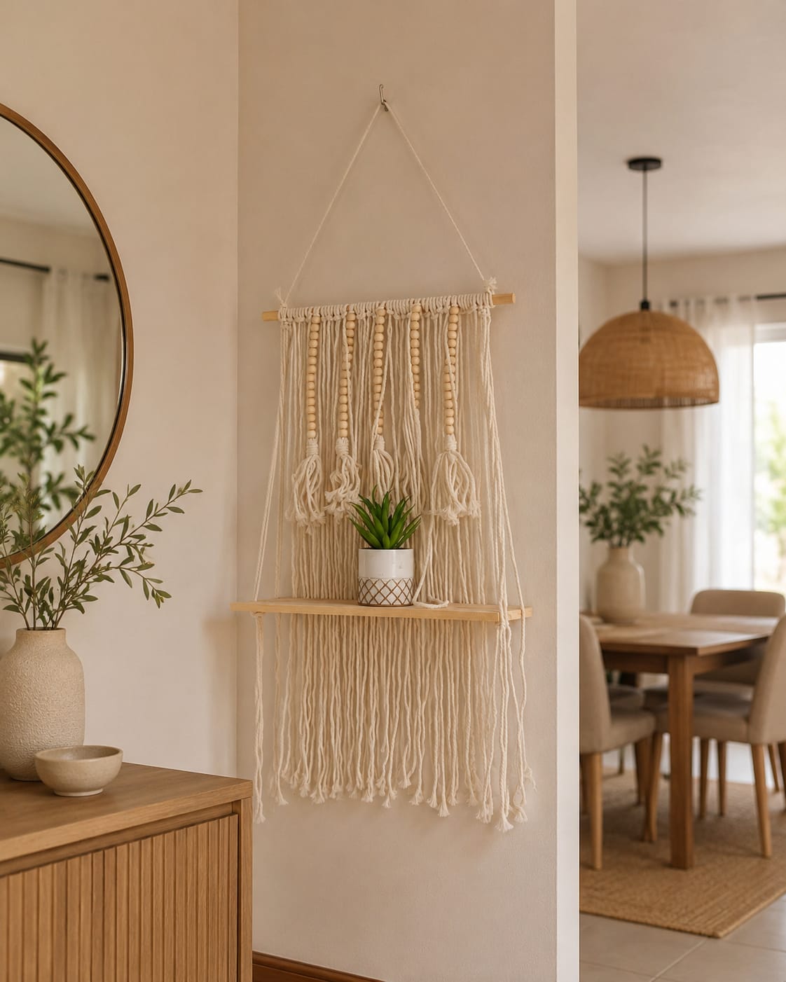 Nordic storage rack style plant hanging shelf