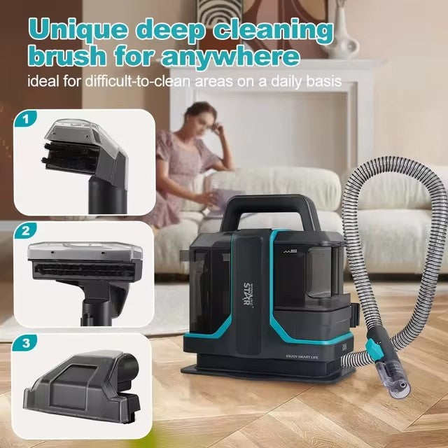 Wet and Dry Vacuum Handheld Portable Corded Sofa Carpet Cleaner Fabric Double Head Stain Fabric Cleaning Machine*