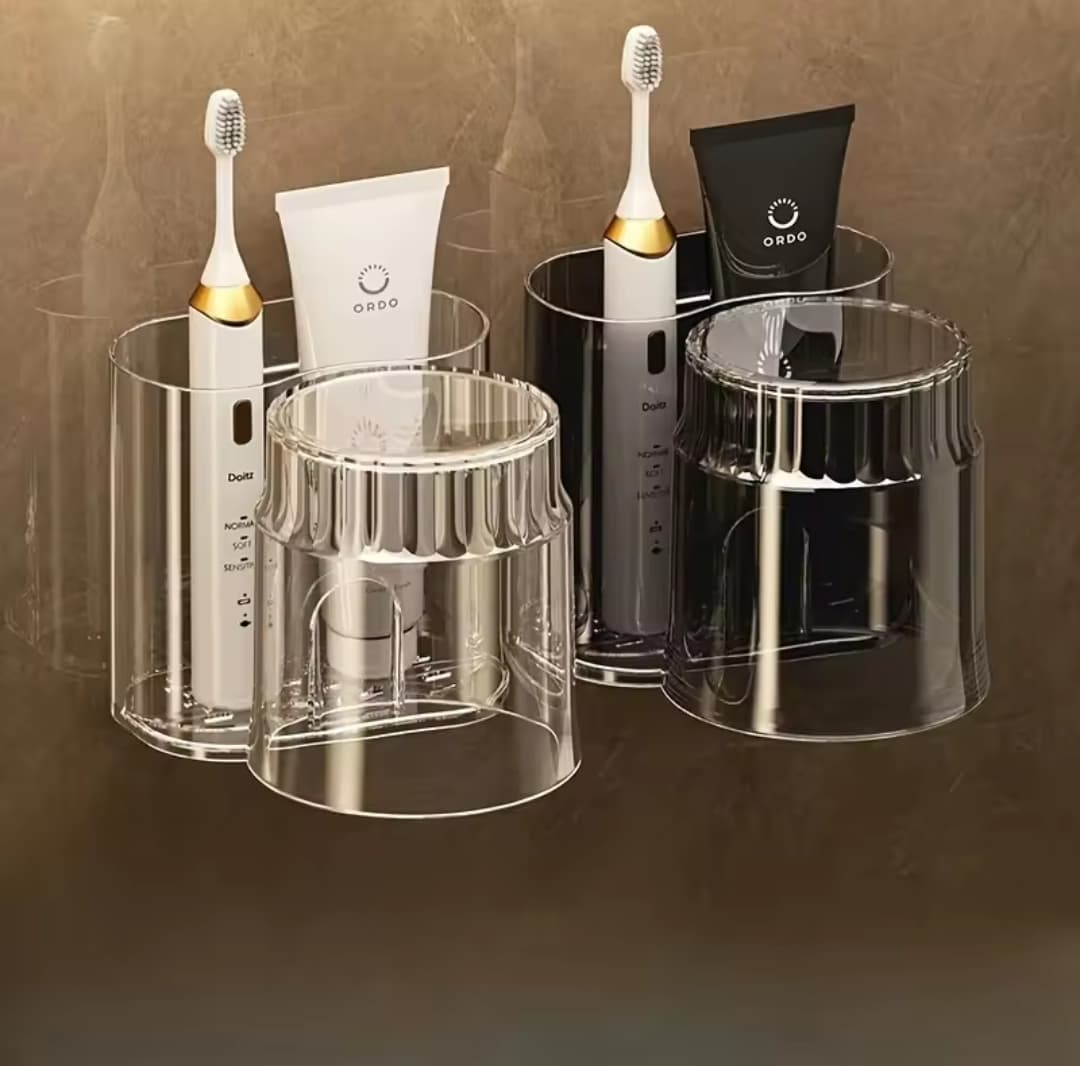 Wall mounted Toothbrush Holder With Mouthwash Cup
