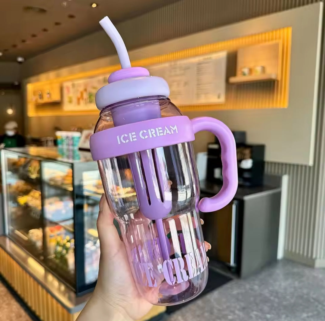 Large capacity cute portable water bottle with infuser