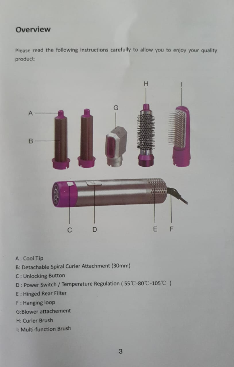 New Five-In-One Automatic Curling Iron, Hair Styling Comb ,Electric Blow Dryer Straight And Curly Use Hairdressing Tools