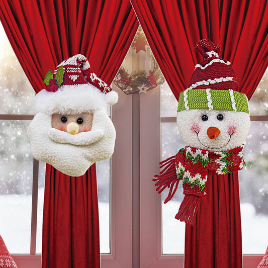 *Christmas Curtain Buckle Santa Claus Snowman Curtain Tie Back Holdbacks For Home Office Parties Curtain Railing Trees