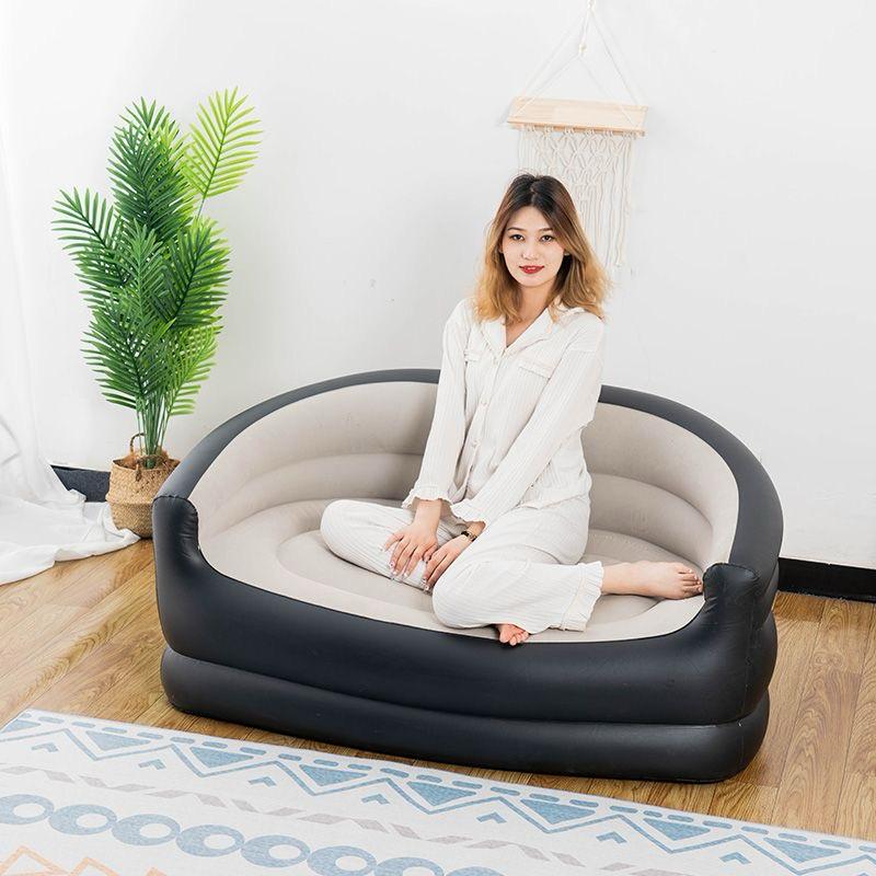 Inflatable 2 Seater Couch Blow Up Air Sofa with Comfort Flocked Surface