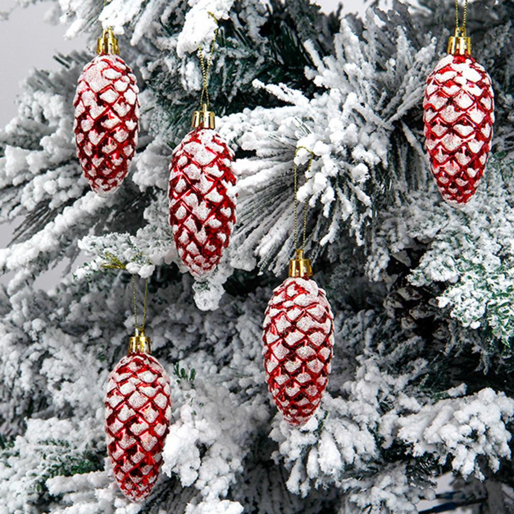 5Pcs Christmas Painted Pine Cone Balls