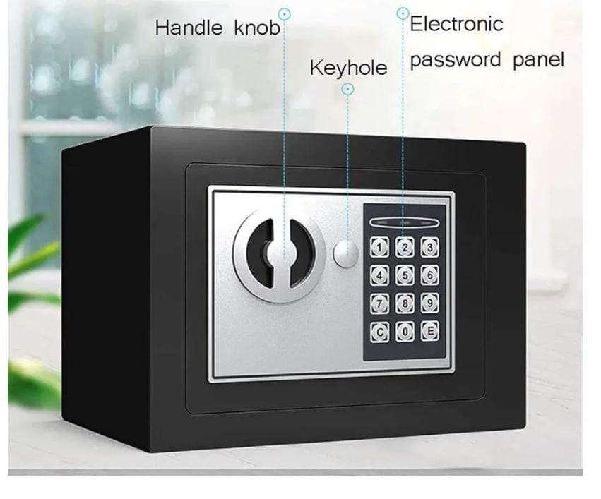Electronic Storage Boxes with Combination Lock and Spare Keys, Digital Home Security Safe Box for Home Important Documents Valuables
