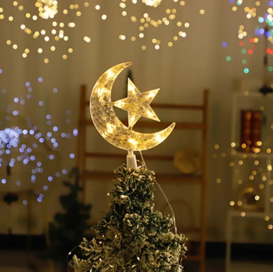 Christmas Tree Top moon with Led lights lamp