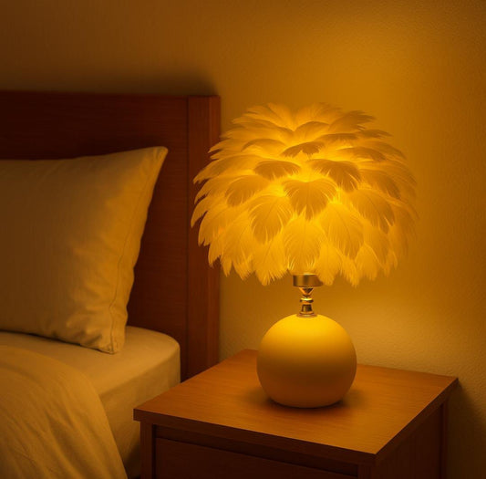 YELLOW 🟡Medium sizes Feathers like Bedside lamp