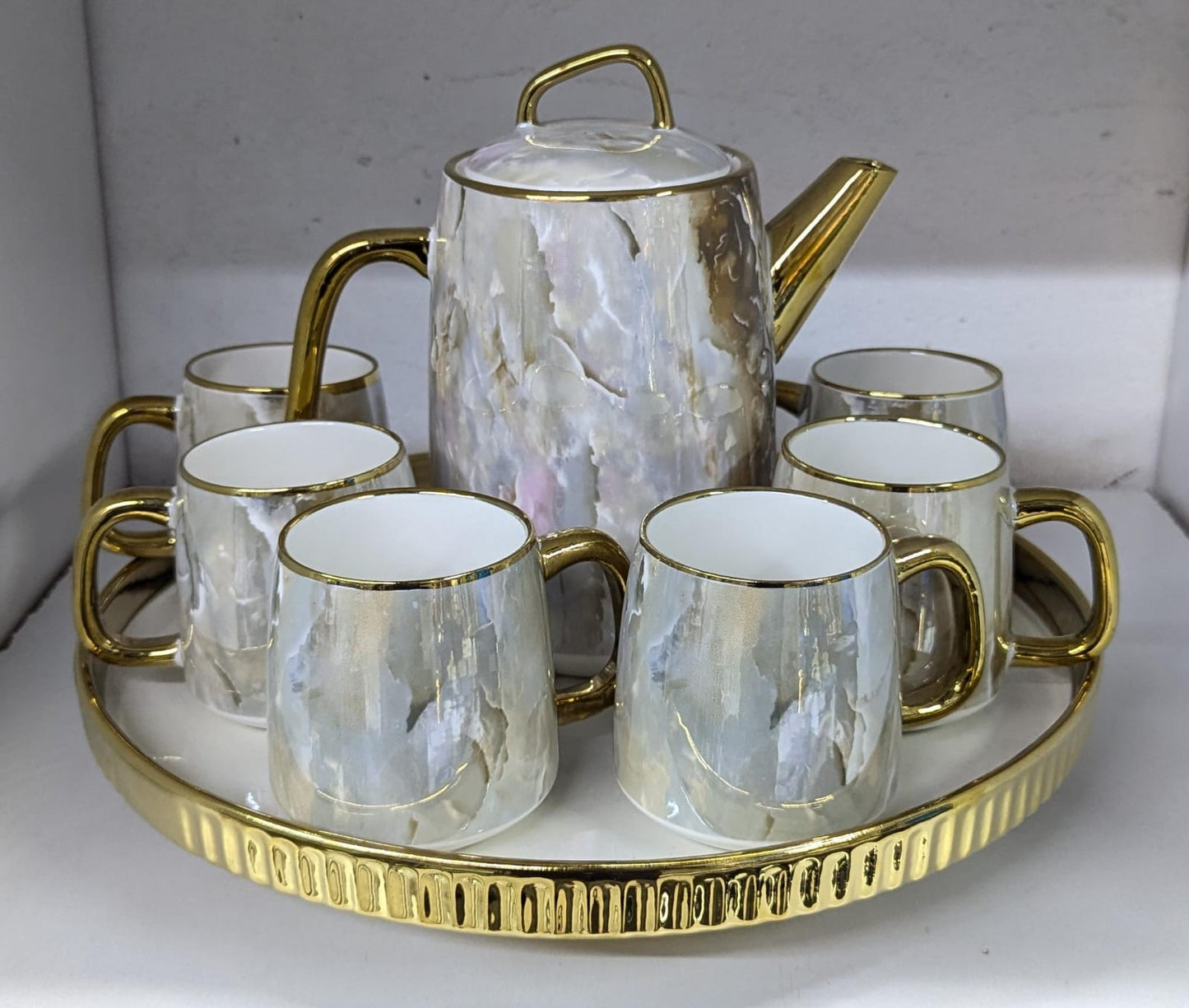 8pc ceramic coffee/tea set