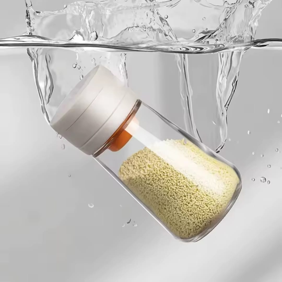 Moisture-Proof Glass Salt Shaker with Precise Measure