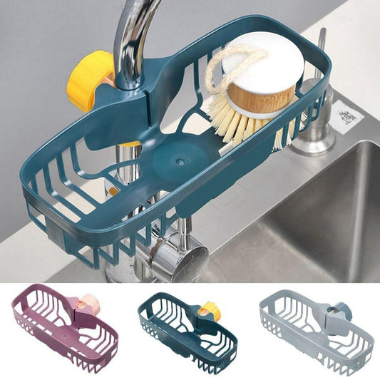 *Kitchen Faucet Rack, Kitchen Draining Basket, Storage Rack for Sponges and Rags Beside The Sink