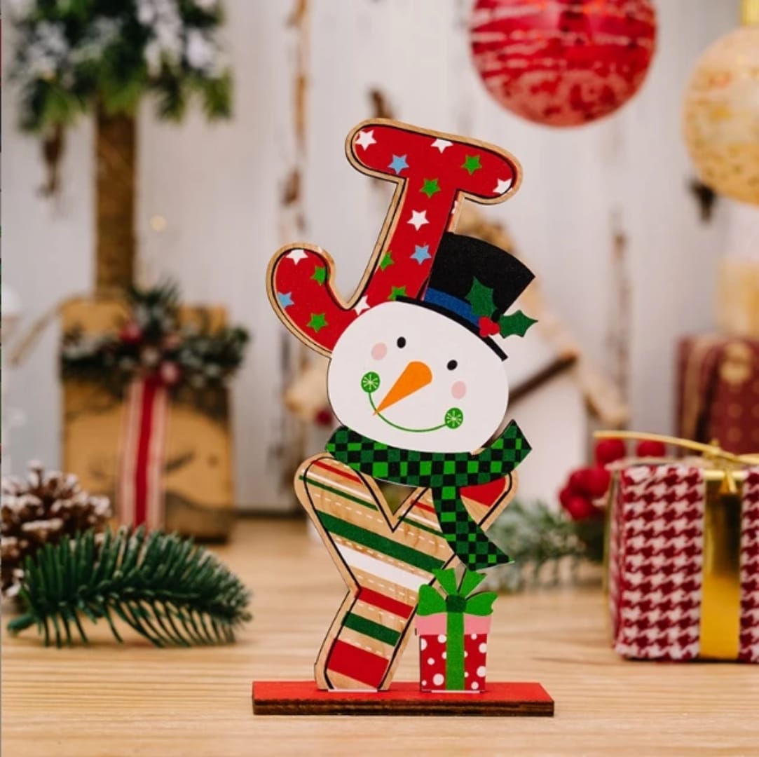 Wooden Christmas Desktop Ornaments Table