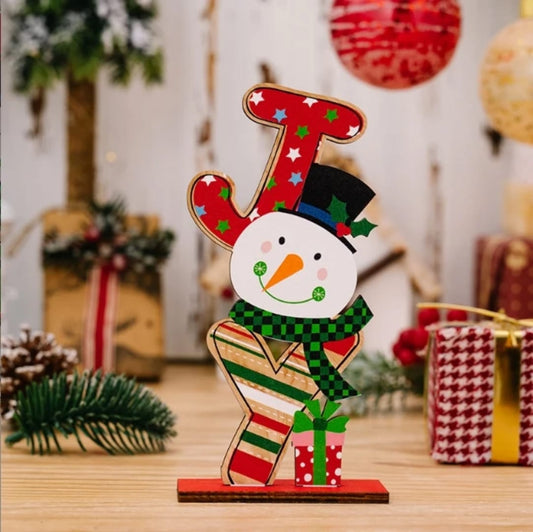 Wooden Christmas Desktop Ornaments Table