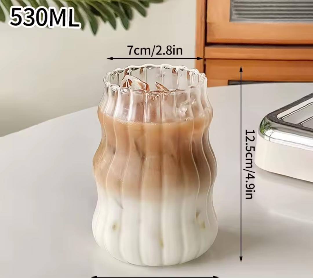 Ribbed glass tumblers