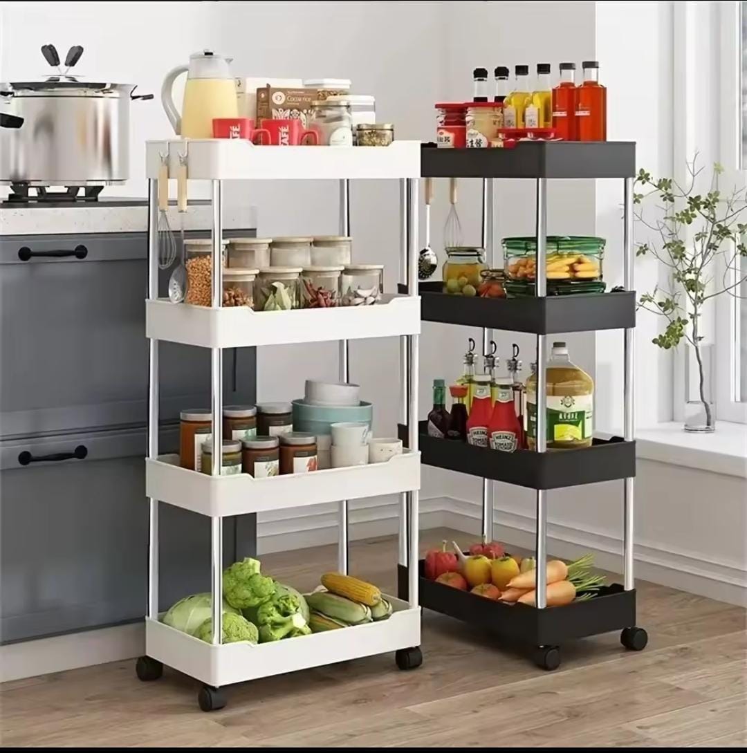 4 Tier multipurpose storage rack with wheels.