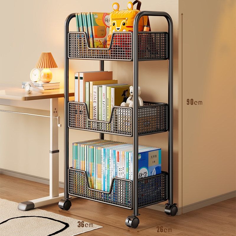 3 layer rotating Multifunctional mesh design storage trolley
