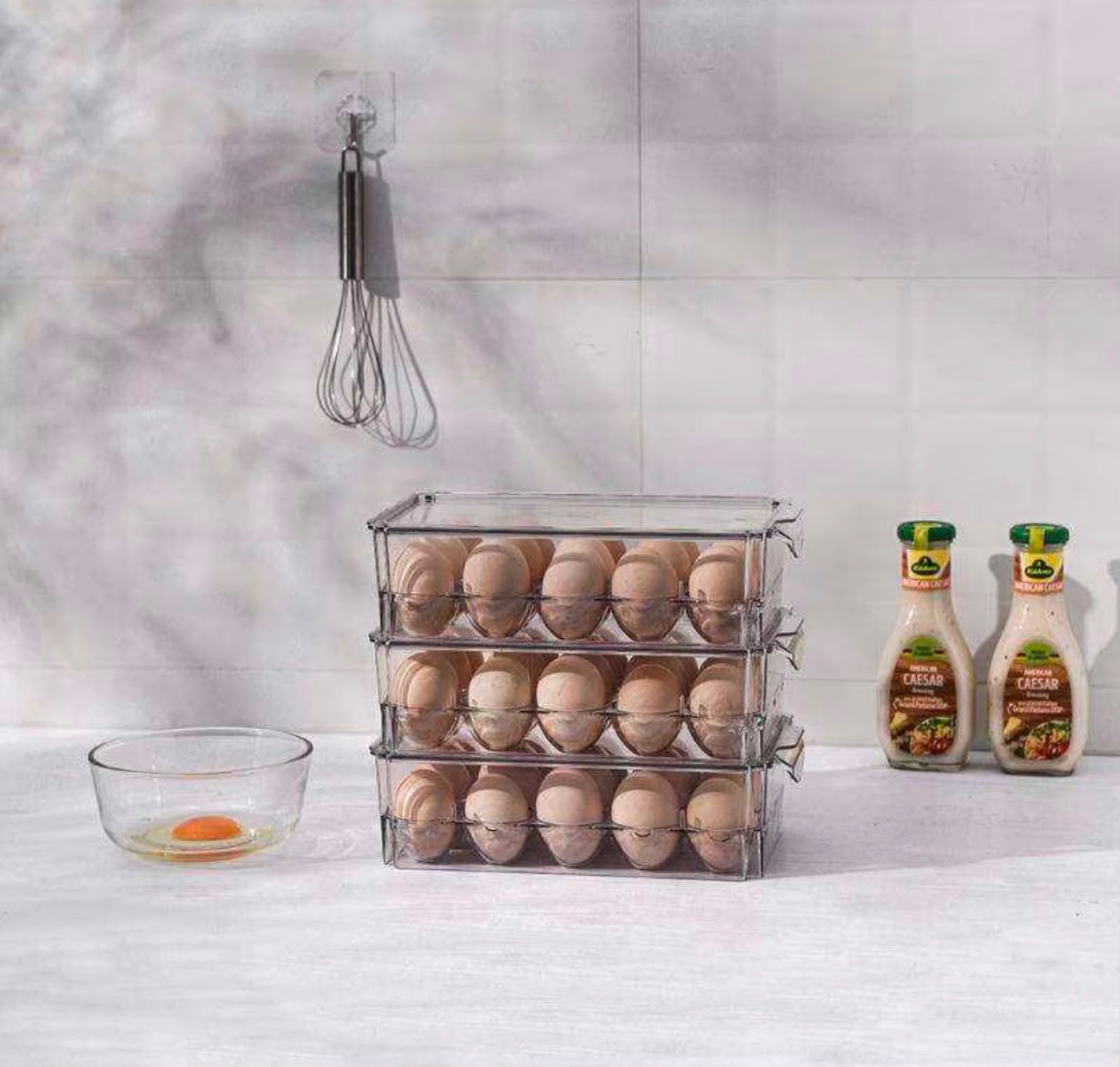 Clear acrylic egg storage container