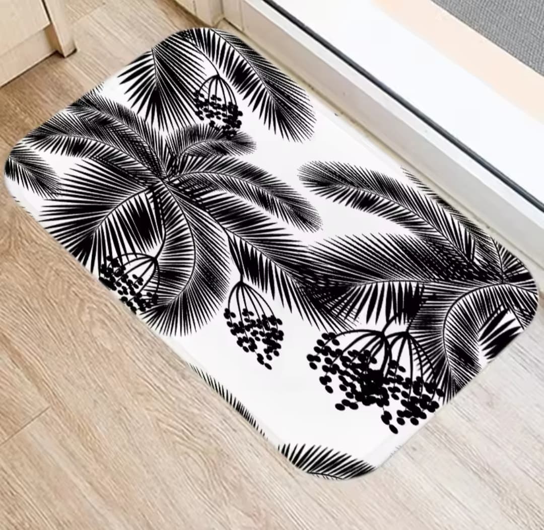 Tropical palm plants doormats