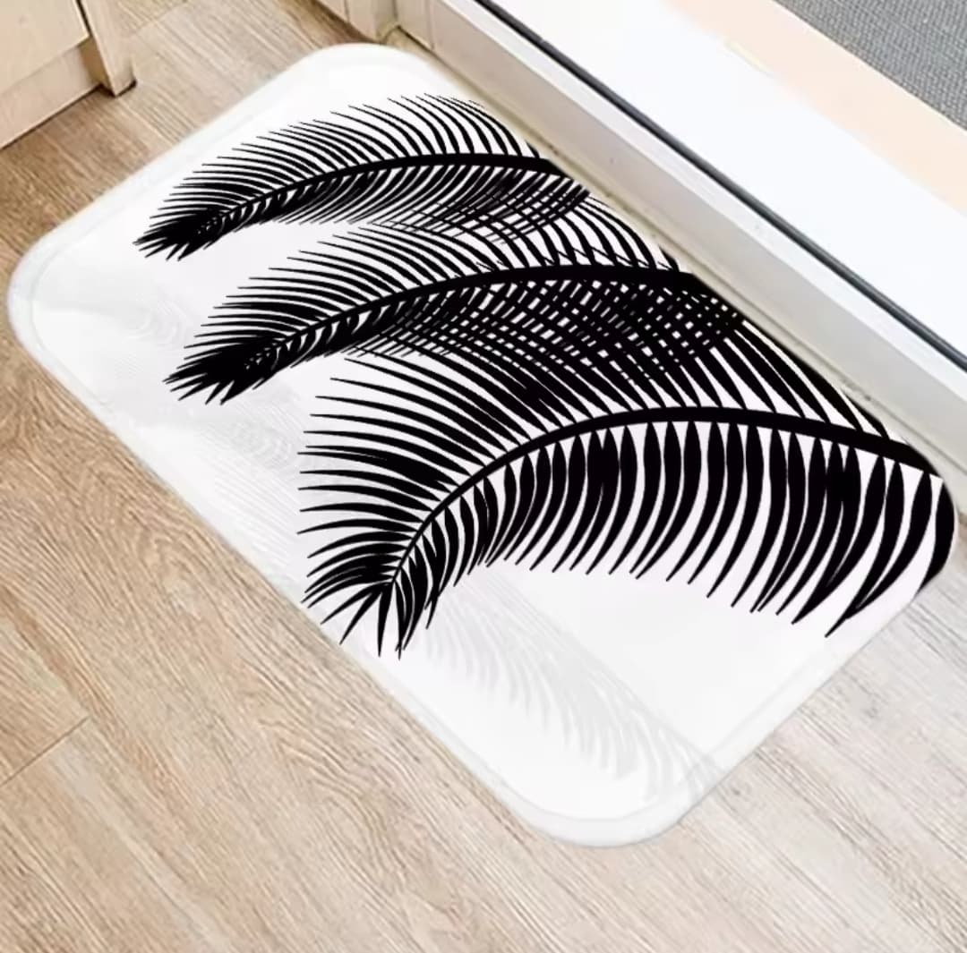 Tropical palm plants doormats