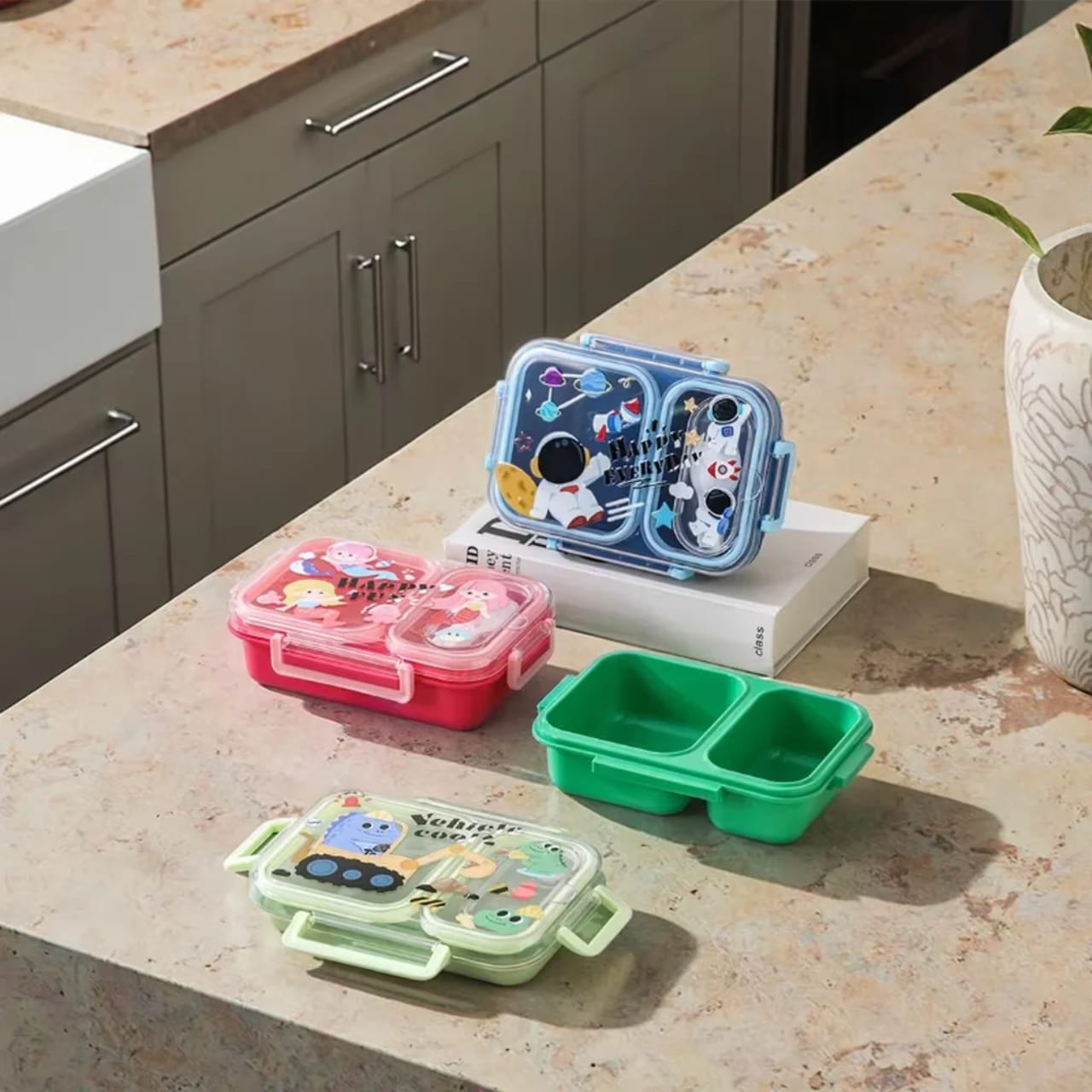 2-Compartment Bento Lunch Box with Spoon