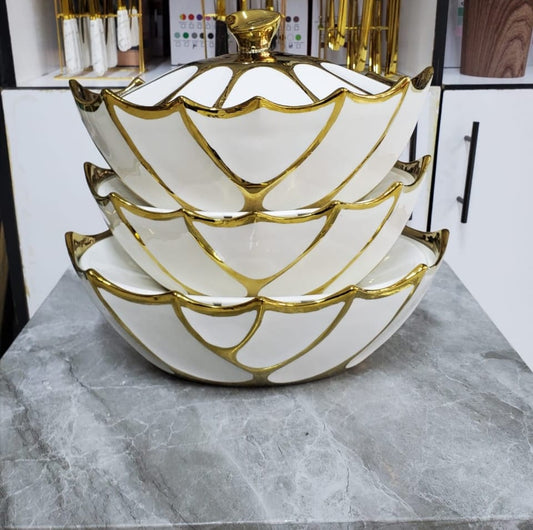 3pc boat serving dish