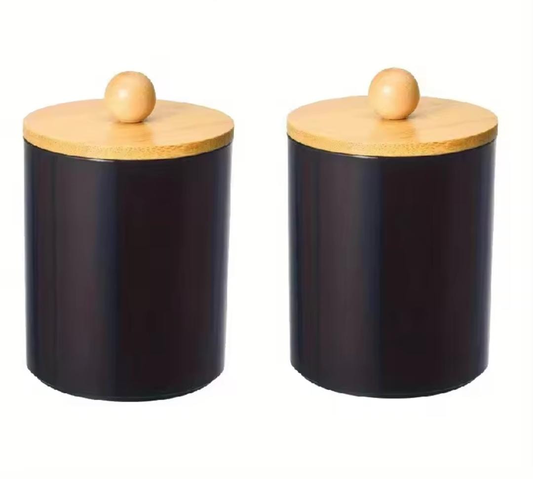 Alloy swab container with bamboo lid