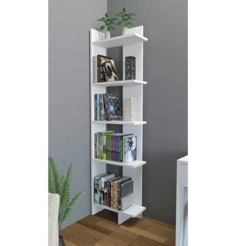 Sly Corner Bookshelf Décor Stand White