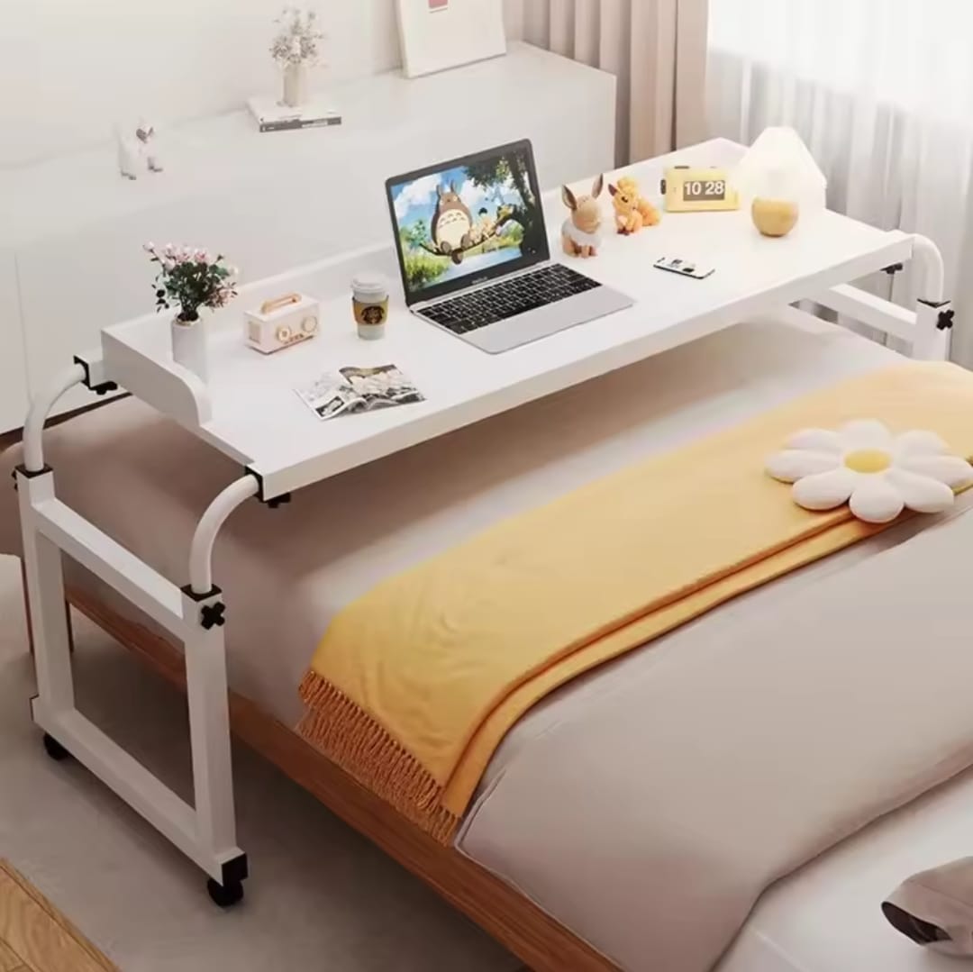 Adjustable Over Bed Desk Laptop Desk withWheels