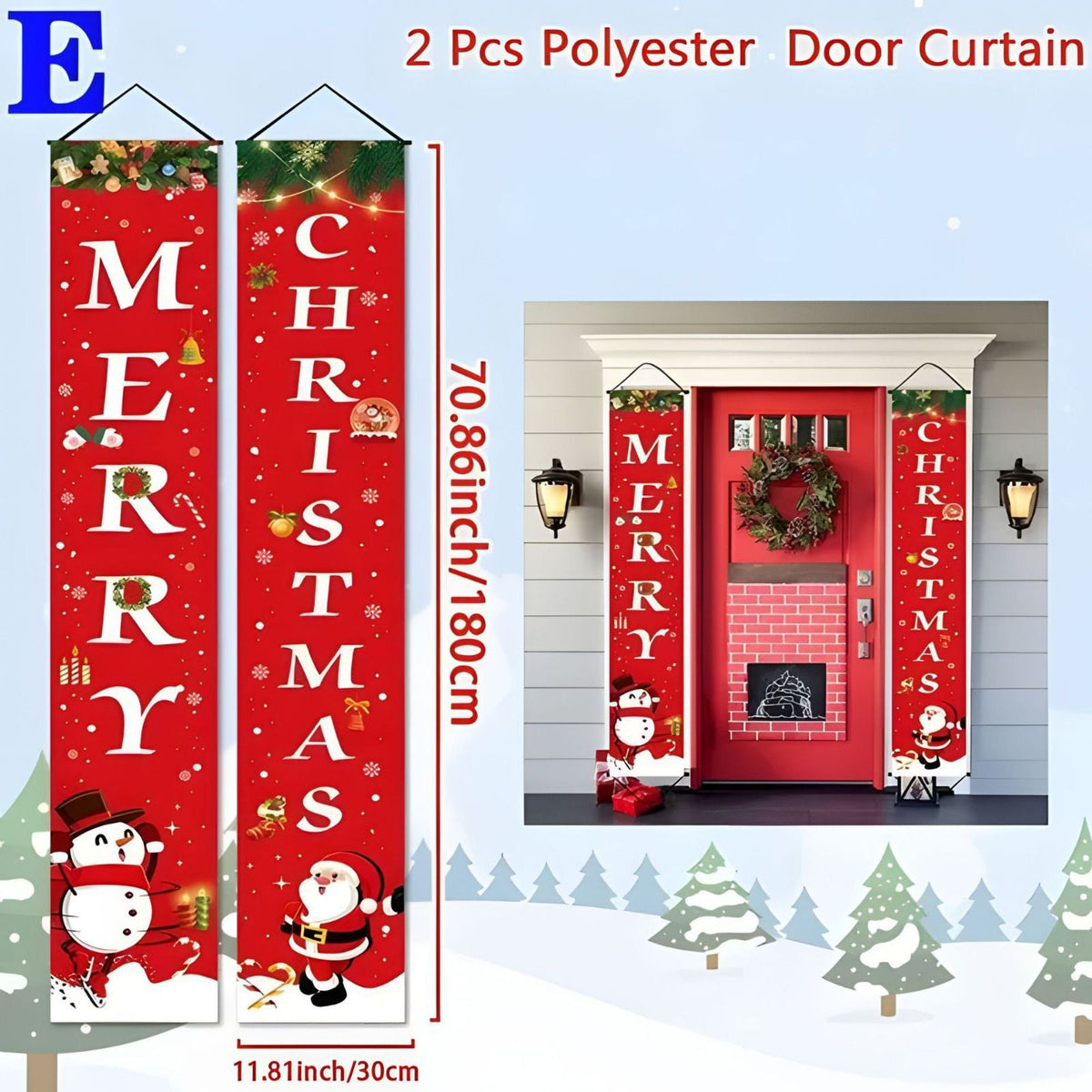 Christmas door banner 2pc set
