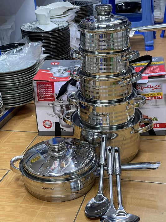 15Pc Stainless steel set