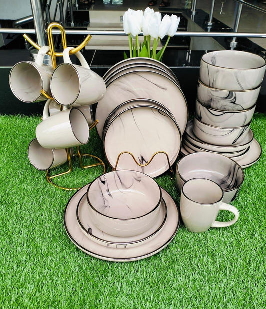 24pc marble Ceramic Dinner Set