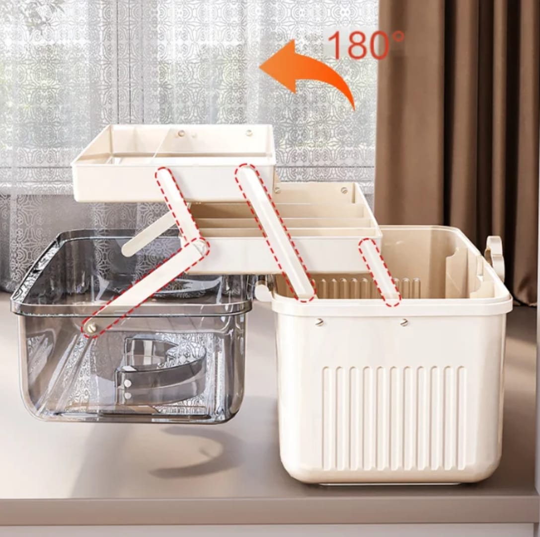 3 layered portable medicine storage box