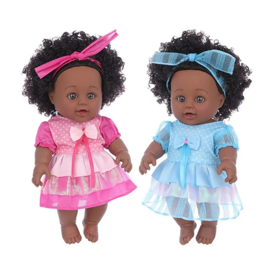 20cm African Black girl dolls Toys with natural hair and natural Curved legs
