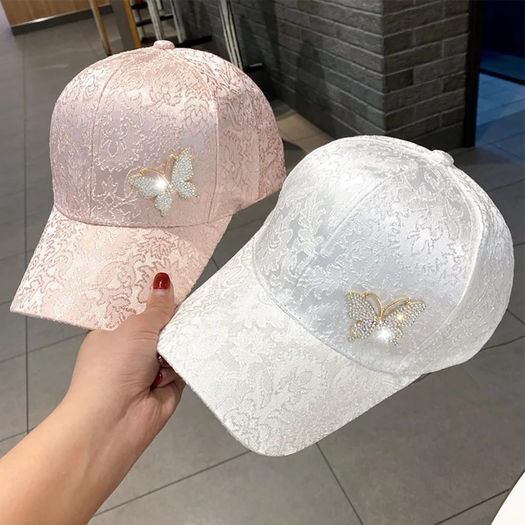 Fashionable Summer Women's Bucket Hat Butterfly Embellished