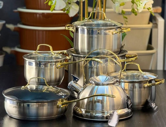 12pcs Premium High quality Stainless steel cookware set with Kettle.