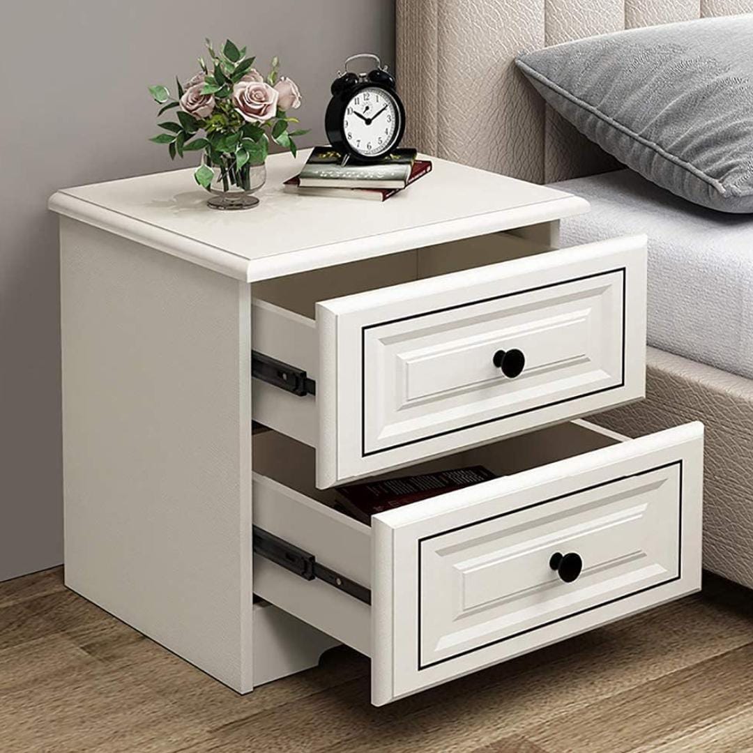 Contemporary Nightstand With 2 Drawers