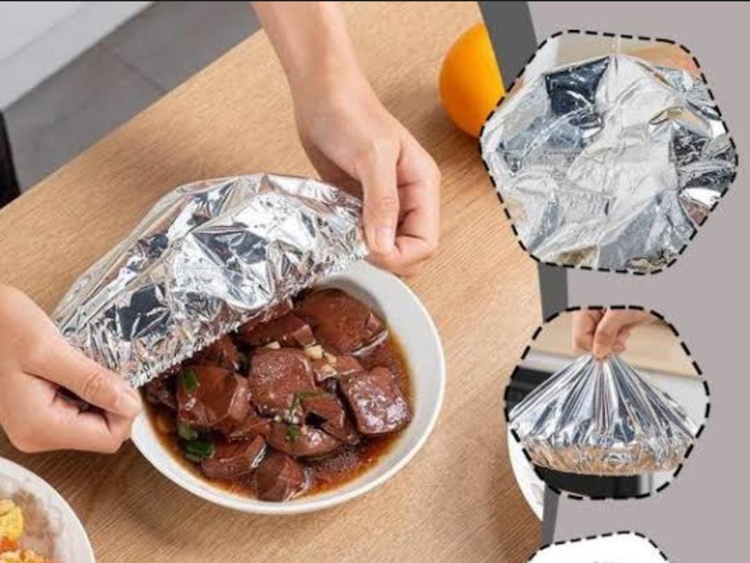 Reusable aluminum foil food cover