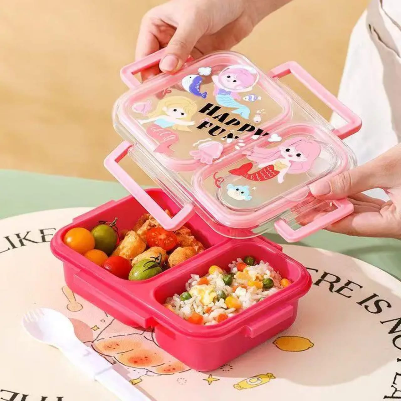 2-Compartment Bento Lunch Box with Spoon