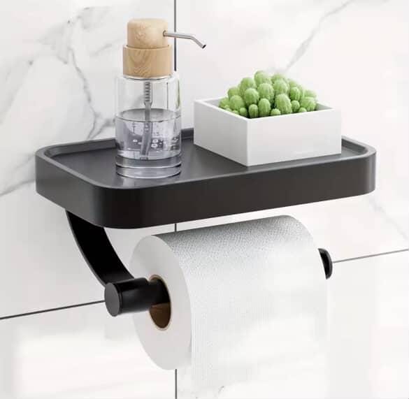 New Stainless Steel Toilet Paper Holder with Phone Shelf