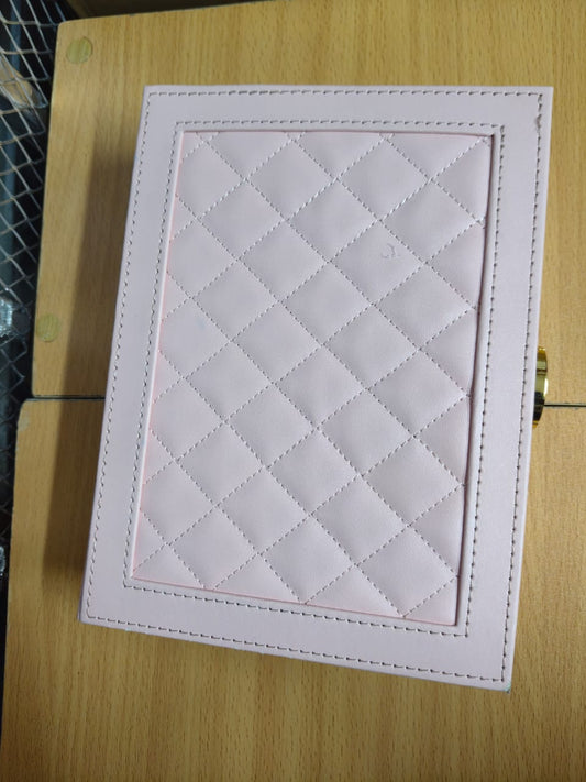 Elegant Pink Leather Jewelry Organizer Box Multi-Compartment Display Case