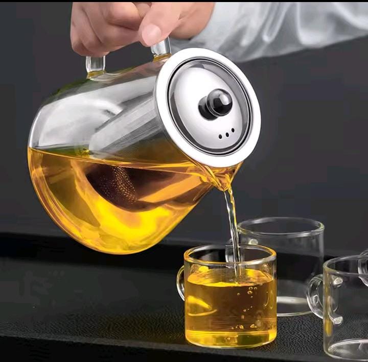Heat resistant borosilicate glass Teapot with infuser