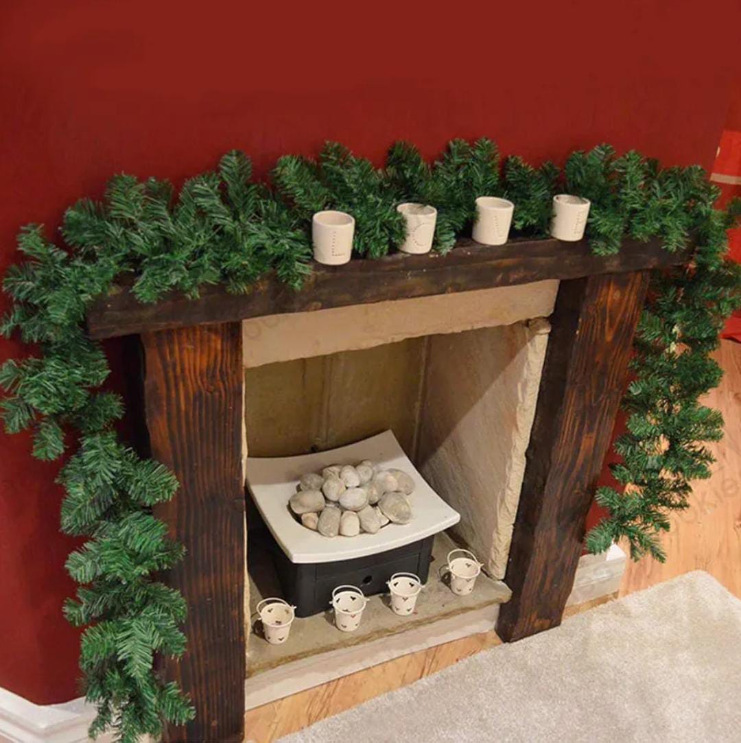 9ft Christmas Green Garland Artificial Pine Wreath 
✅with Lighting